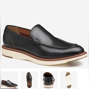 Johnston & Murphy Upton Venetian Black Leather Slip on Loafers Men’s Size 10M
